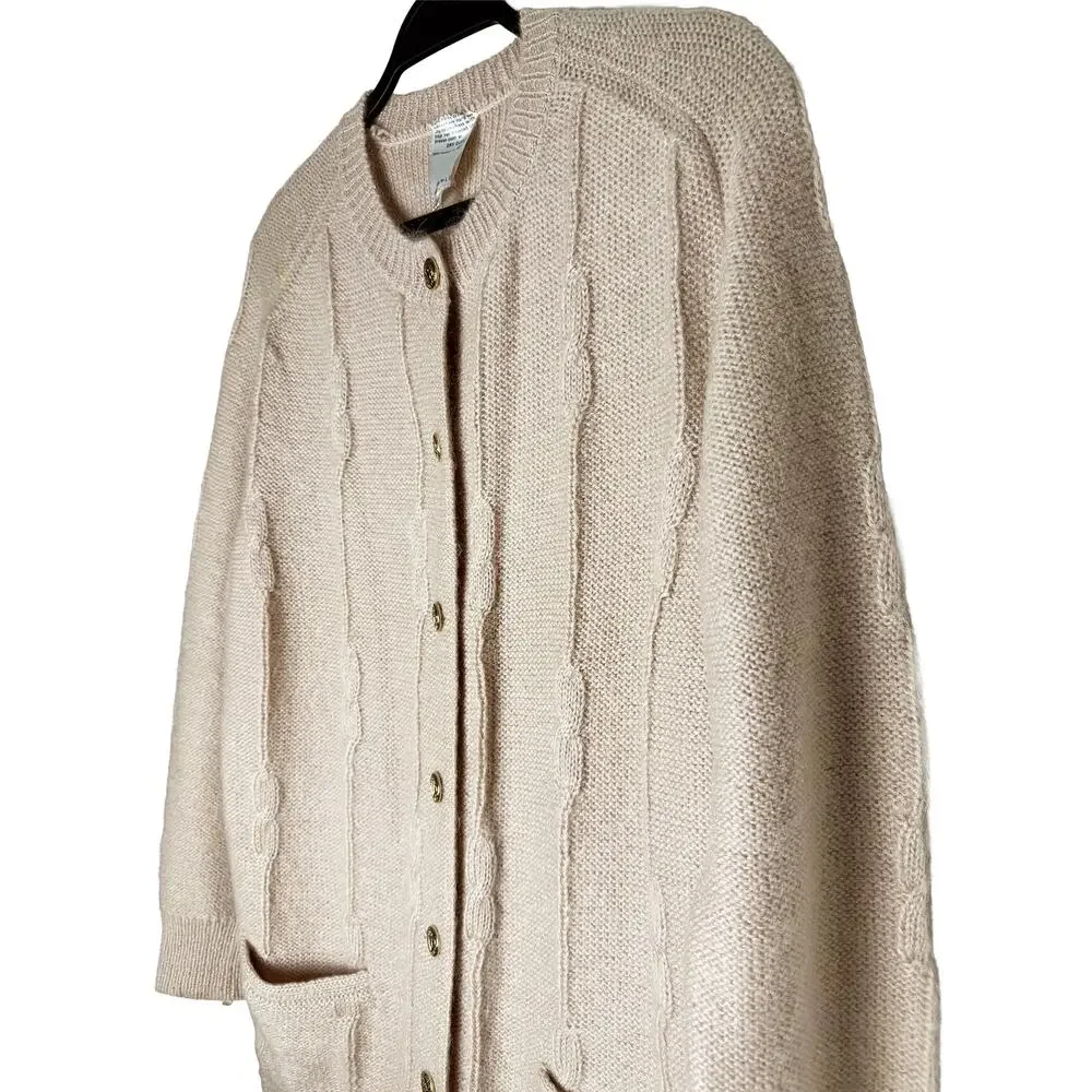 Vintage Made In Italy By Selma Milano Women's Mohair Wool Blend Cardigan Sweater